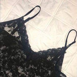 Black rose lace slip on dress